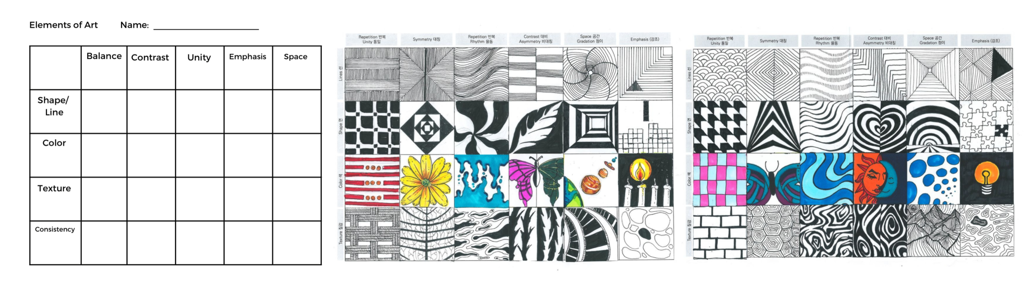 artwork incorporating all the elements of arts